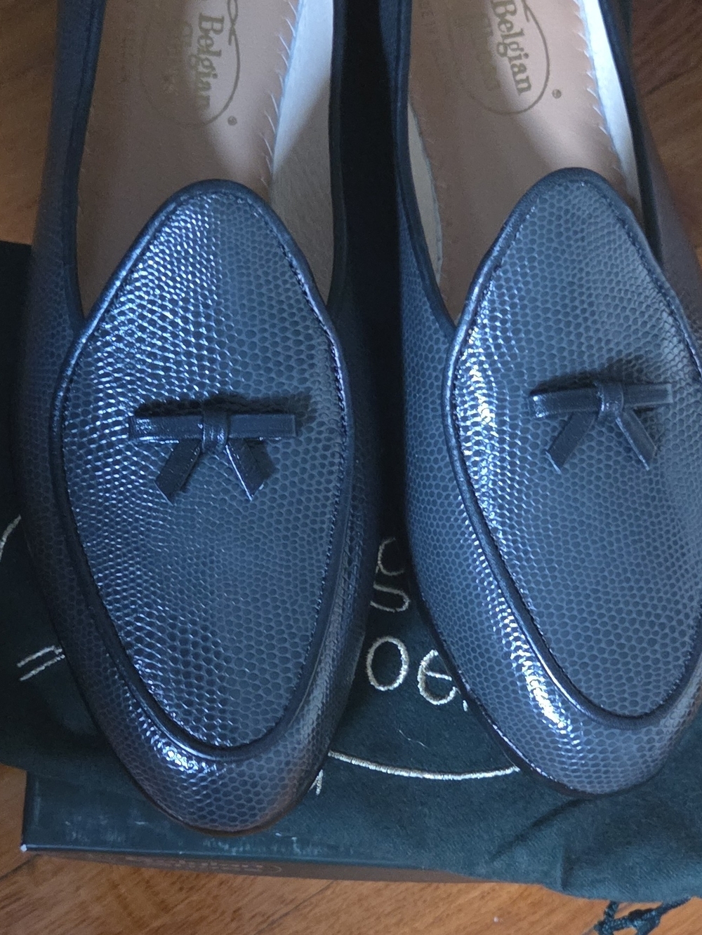 100% authentic Belgian Shoes. Brand new, never worn, with original box and packa